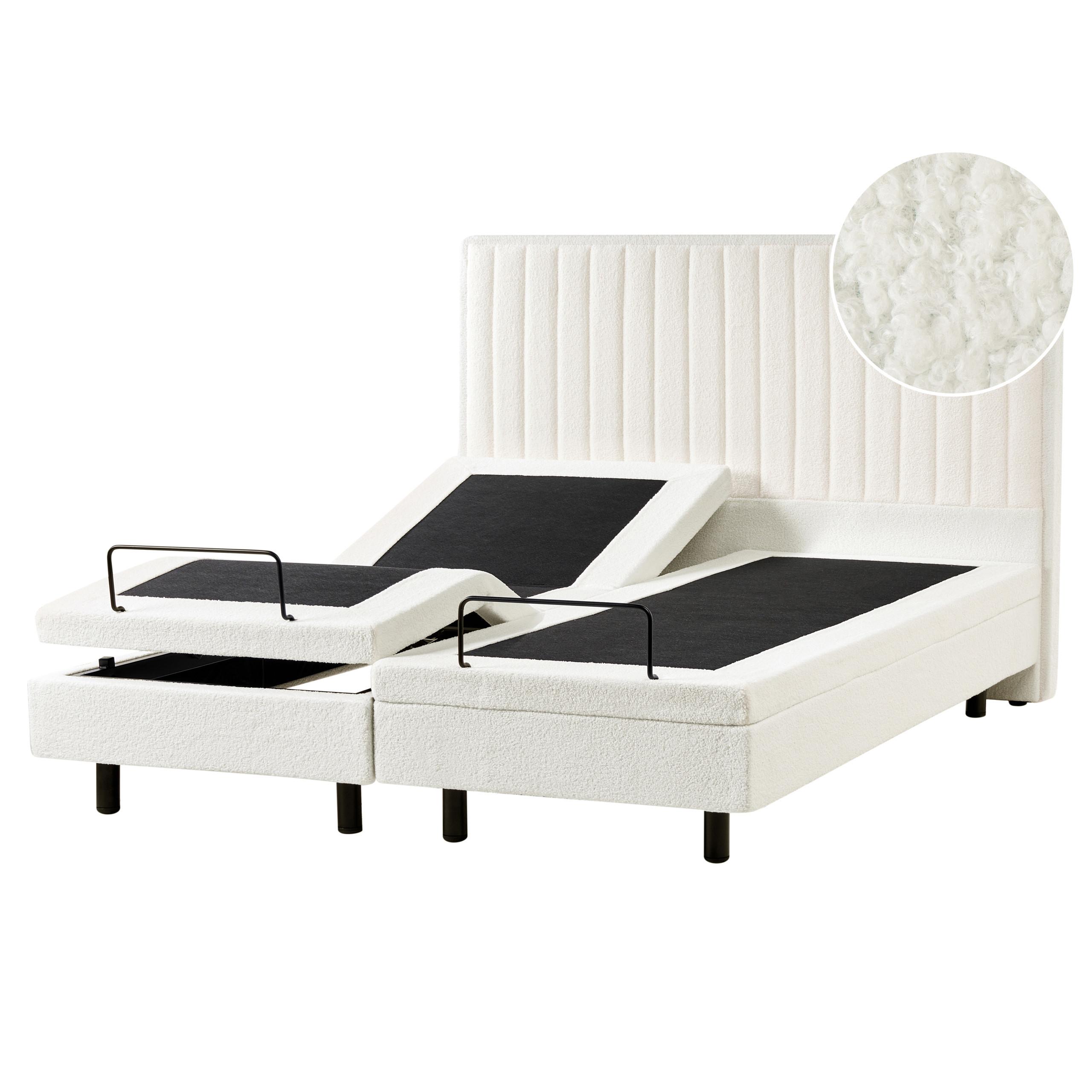 BETT 160/200 cm Cremeweiß Duke II - Schwarz/Weiß, Textil (160/200cm) - Beliani