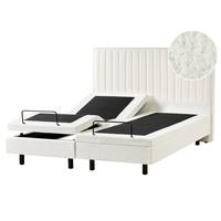 BETT 160/200 cm Cremeweiß Duke II - Schwarz/Weiß, Textil (160/200cm) - Beliani