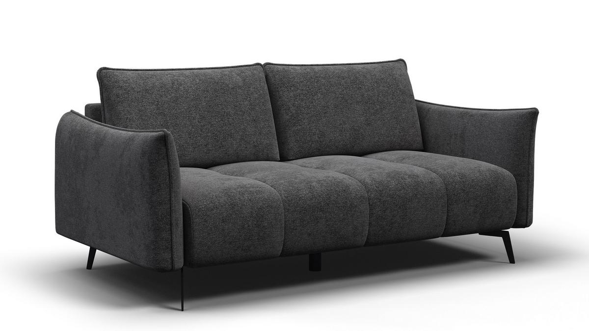 SOFA AERA 2,5-Sitzer, dunkelgrau - Dunkelgrau/Schwarz, Holz/Textil (187/89/96cm) - Wozimo