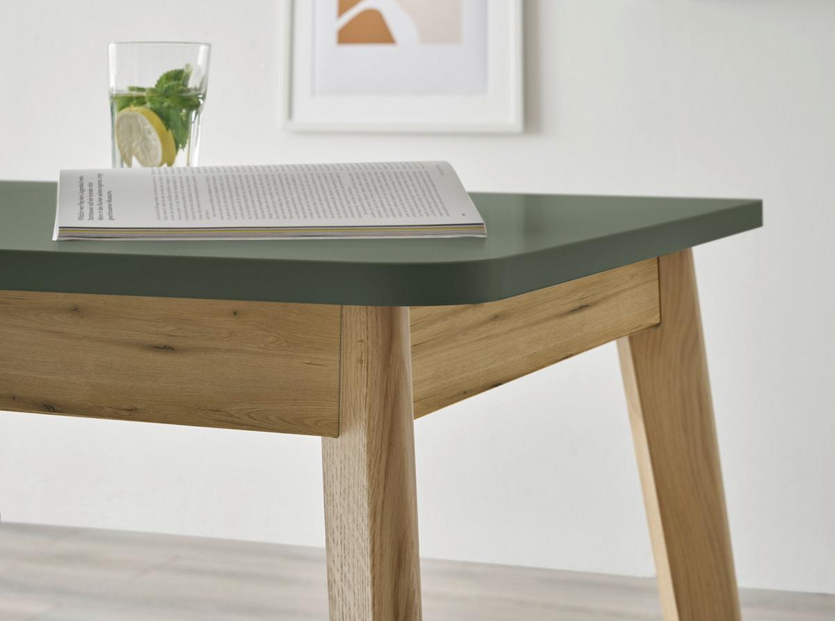 ESSTISCH Salbei, Eiche Evoke, skandinavisch 140 - 180 cm, Küchentisch ausziehbar - Salbeigrün/Eichefarben, Holz/Holzwerkstoff (180/80/75cm) - Furn.Design