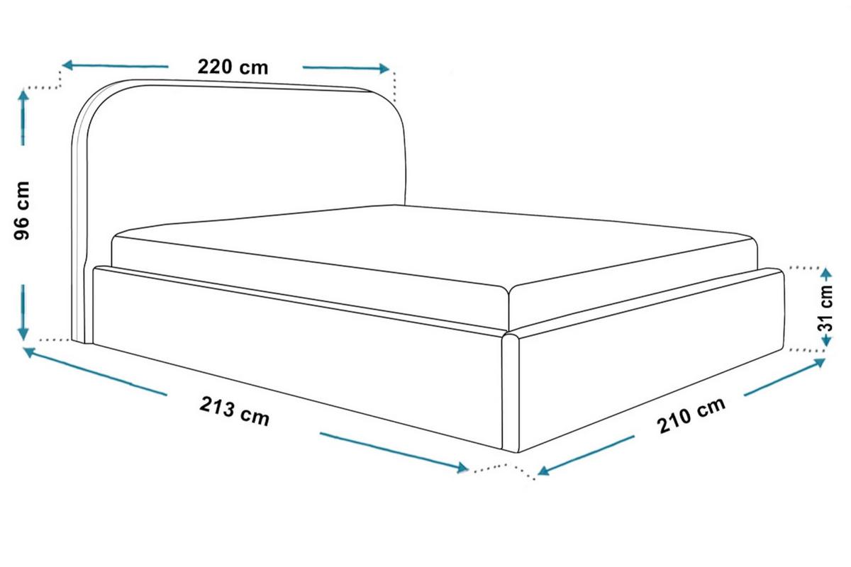 BETT 200x200 - Polsterbett mit Bettkasten und Metallrahmen - Modern Betten - Amor-Samtstoff - Kollektion Verona - Schwarz - Schwarz, Holz/Textil (200/200cm) - Alpi-Möbel