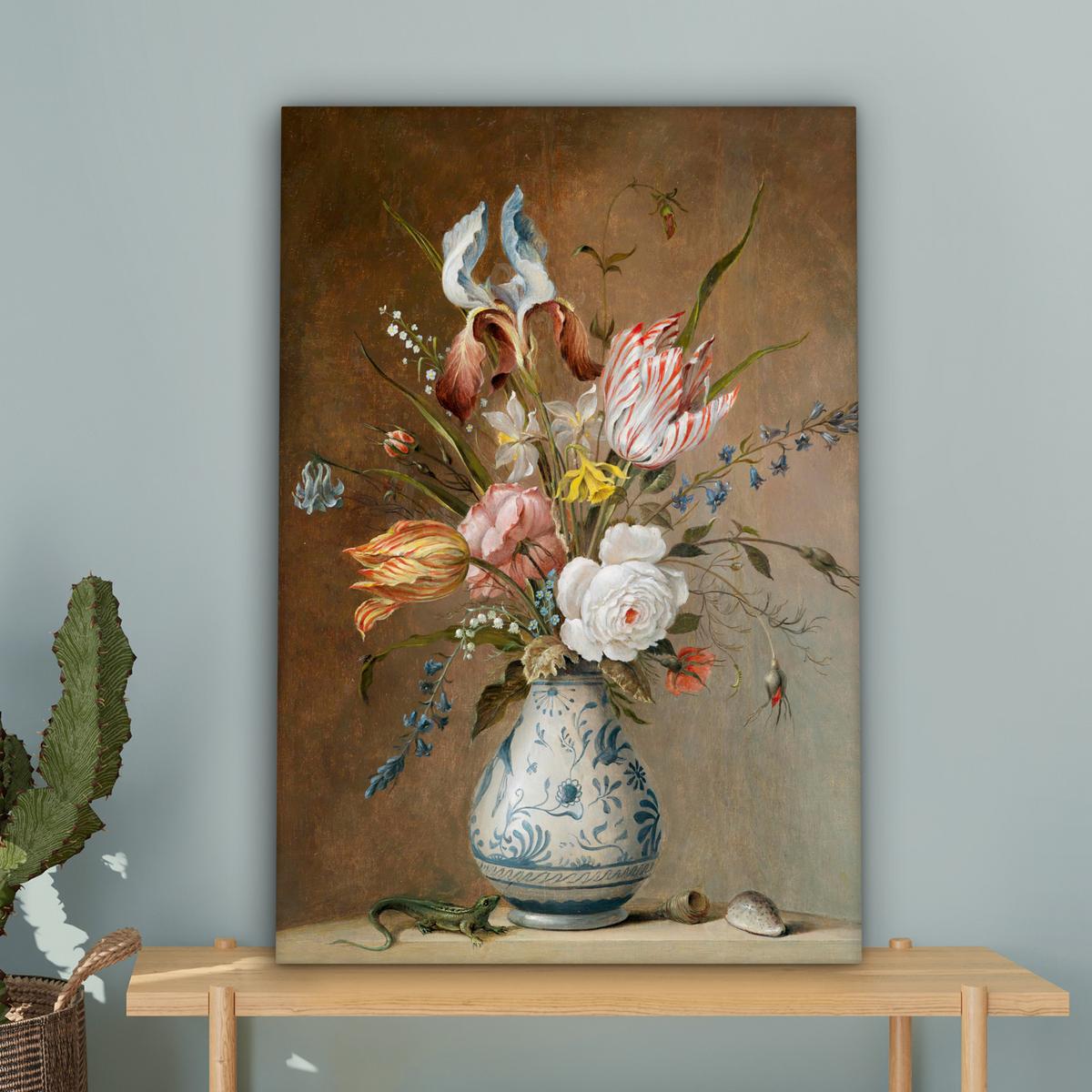 LEINWANDBILD Alte Meister - Blumen - Balthasar van der Ast Wanddeko 40x60 cm - Hellbraun, Textil (40/60cm) - MuchoWow