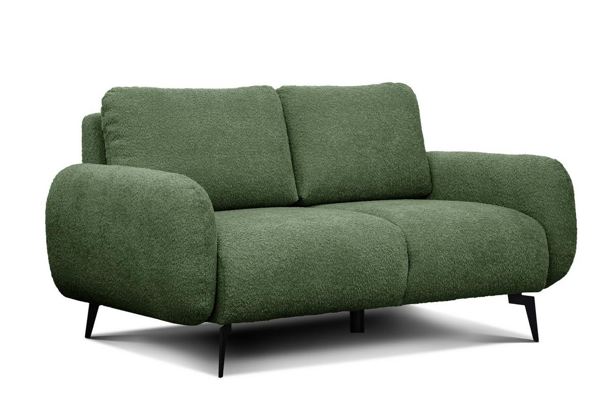 SOFA FEBE 2-Sitzer, olivgrün - Schwarz/Olivgrün, Holz/Textil (160/82/96cm) - Wozimo