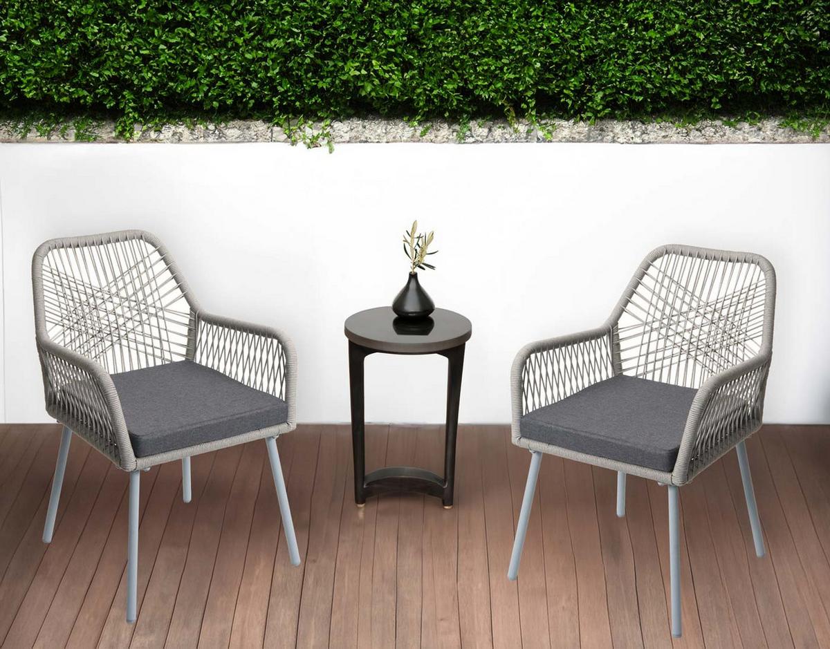 GARTENSTUHL Grau, Granit - Anthrazit/Grau, Textil (54/81/62cm) - MCW
