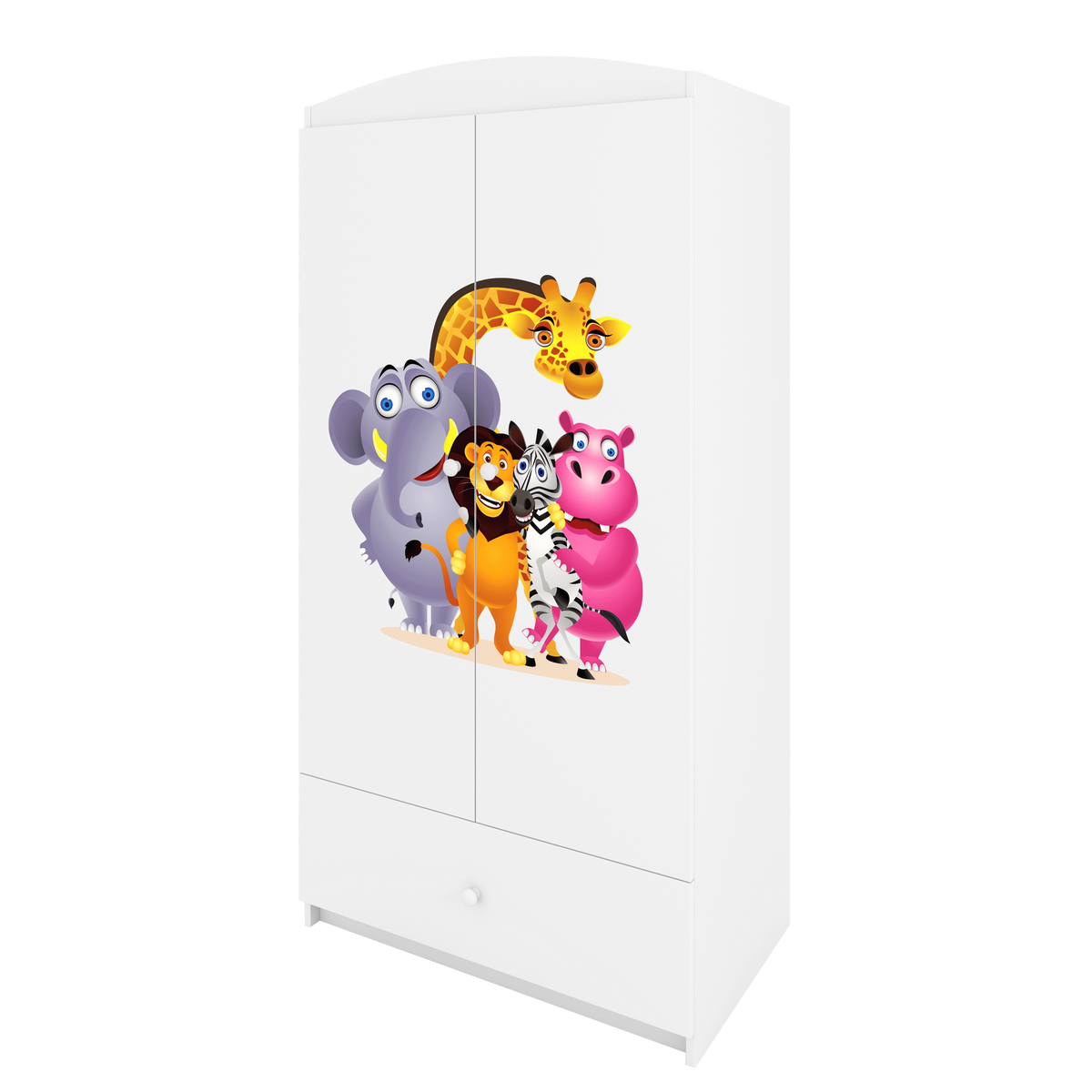 KINDERKLEIDERSCHRANK ZOO - Weiß, Holzwerkstoff (90/175/52cm) - RAUMHIRSCH FURNITURE