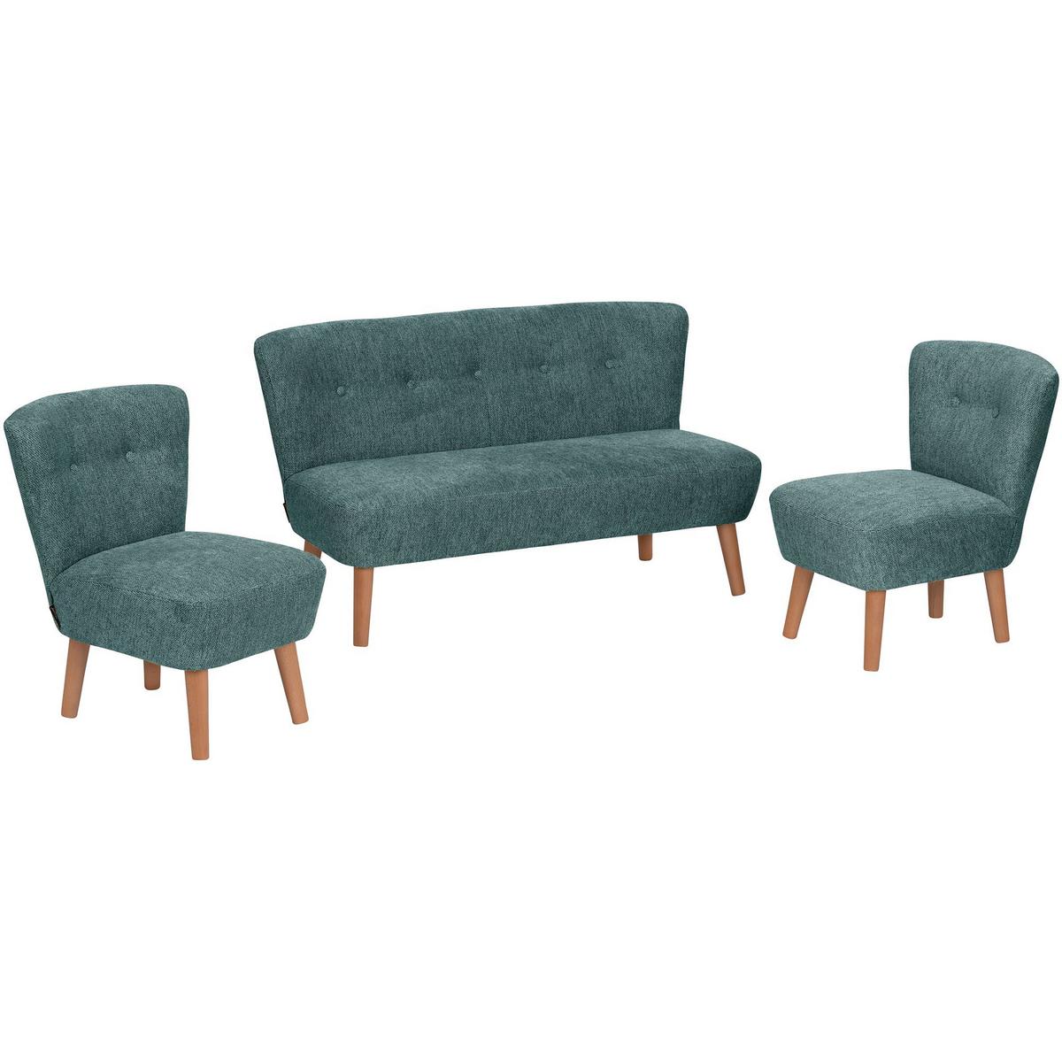 KINDERSOFA 2-Sitzer Katya Flachgewebe petrol - Petrol, Kunststoff (97/54/50cm) - 58aufmkessel