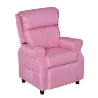 KINDERSESSEL Kindersofa Kindercouch Liegesofa verstellbar mit Fußstütze Rosa - Rosa, Holz (53/70/58cm) - HOMCOM
