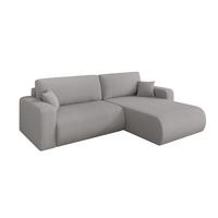 ECKSOFA mit Schlaffunktion Ottomane Rechts BERY-L 276x193x88 Hellgrau Bouclé - Silberfarben/Hellgrau, Holzwerkstoff/Kunststoff (276/193cm) - ALTDECOR