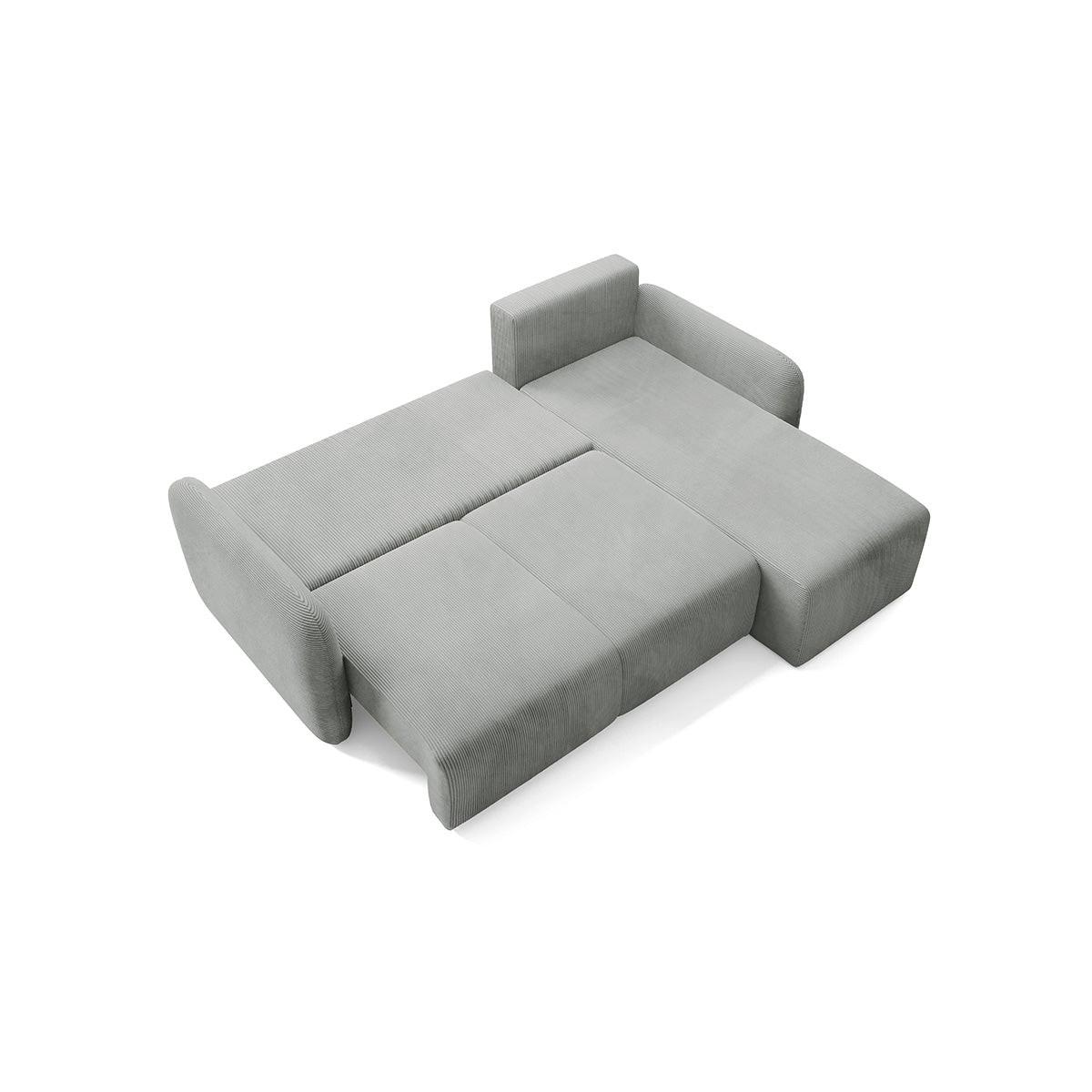 ECKSOFA Dora 3 Sitzplätze Hellgrau - Grau, Holz (245/185cm) - Petits-meubles