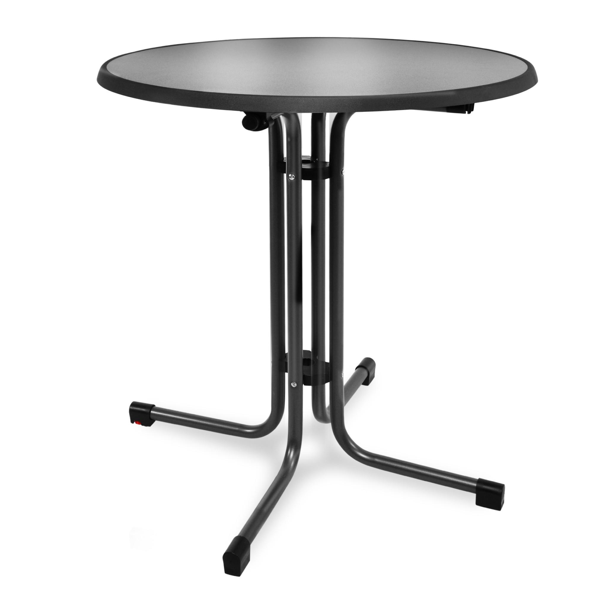 BISTROTISCH Bistroni 80/70cm Schwarz - Schwarz, Metall (80/80/70cm) - Beautissu 