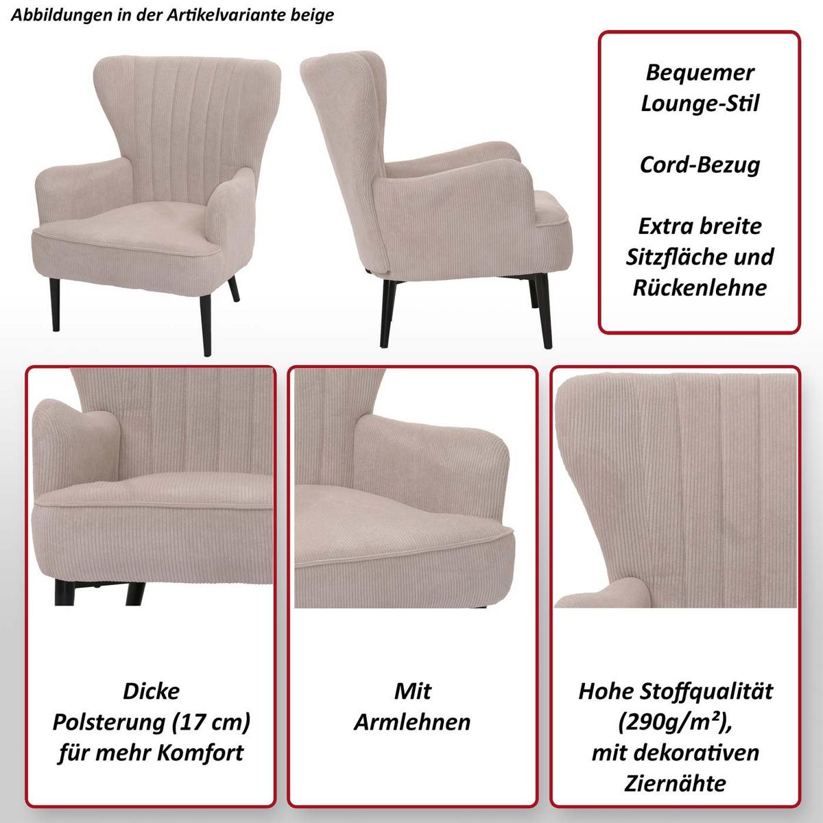 LOUNGE-SESSEL Dunkelgrün - Dunkelgrün, Textil (75/80/78cm) - MCW