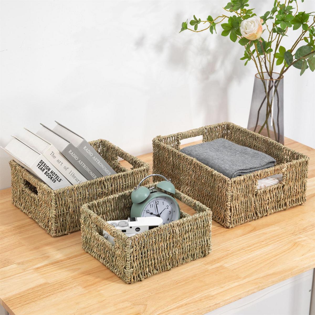 AUFBEWAHRUNGSKÖRBE CABO 3er Set natur - Naturfarben, Naturmaterialen (34/13/28cm) - IDIMEX