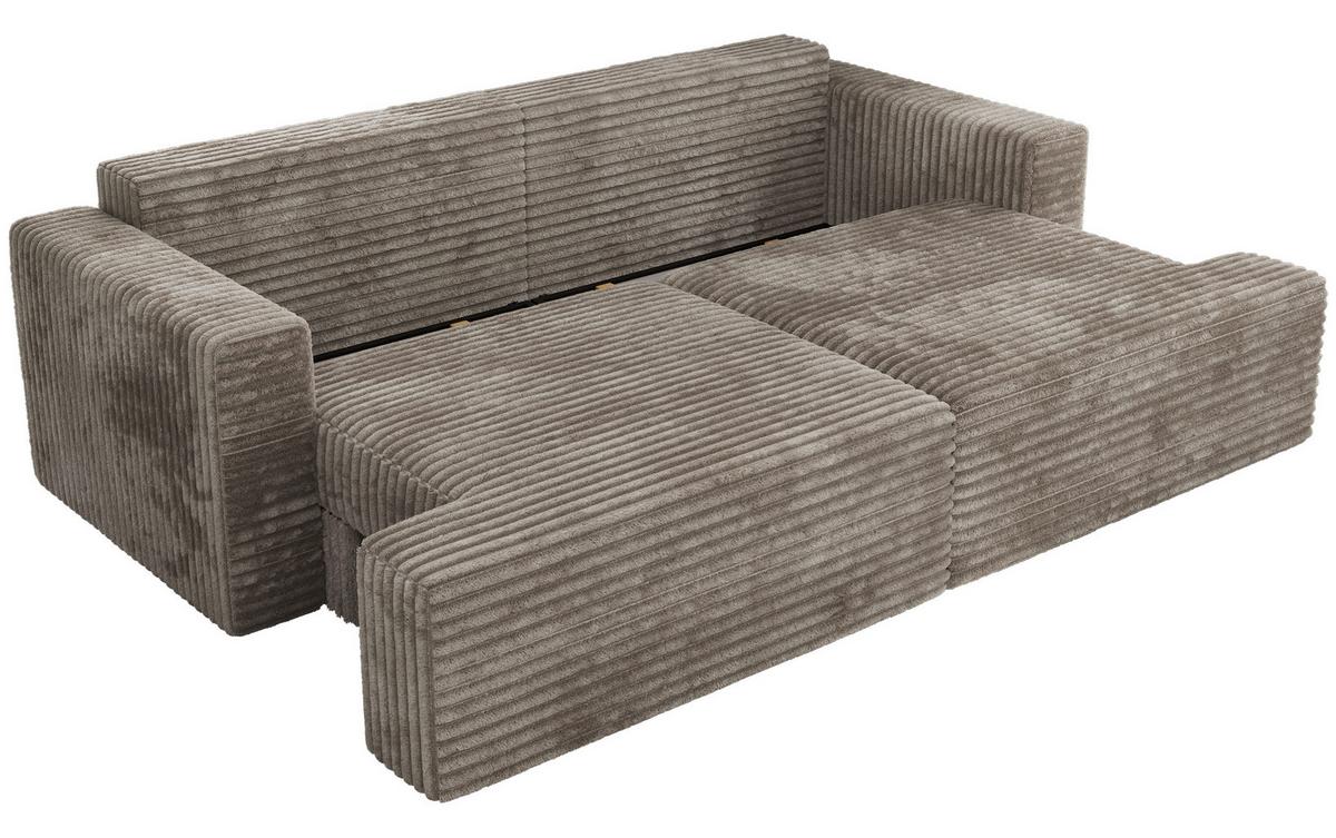 4-SITZER SOFA VIRELLA Hellbraun Cord - Hellbraun/Schwarz, Kunststoff/Textil (240/88/115cm) - MKS
