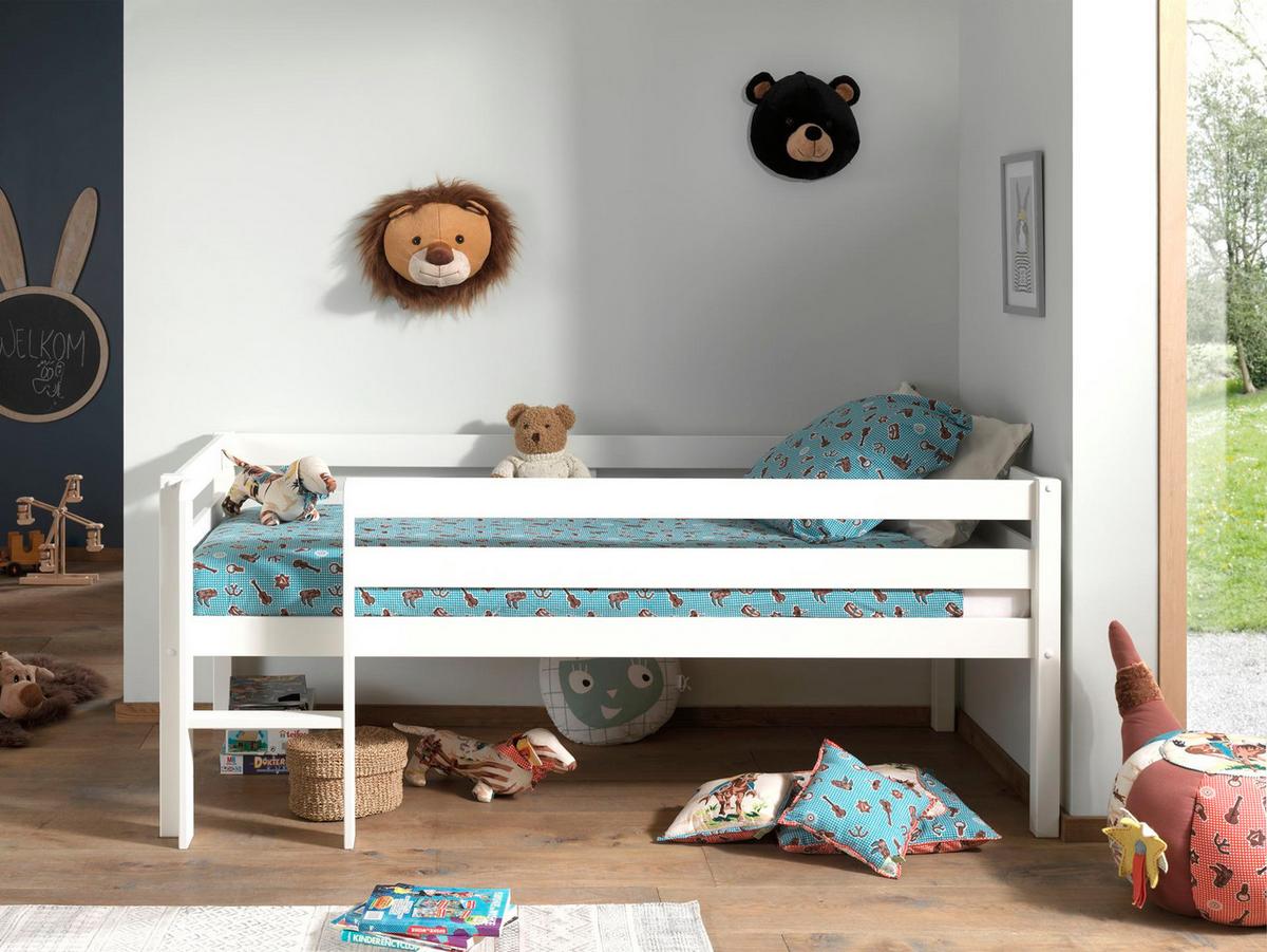 KOJENBETT Karolina 208x83x105 aus Massivholz in Weiß - Weiß Hochglanz, Holz (90/200cm) - 58aufmkessel
