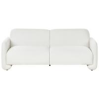 3-SITZER-SOFA Stoff Weiß Saland - Weiß, Textil (202/82/82cm) - Beliani
