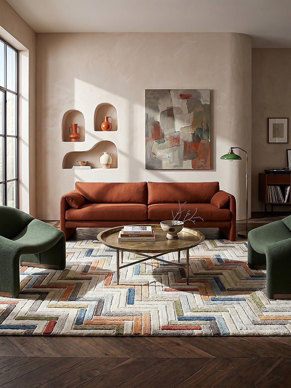 WOLLTEPPICH ESK, geometrisch, Florhöhe 10 mm, Bunt, 160 x 230 cm - Multicolor, Textil (230/160cm) - KADIMA DESIGN