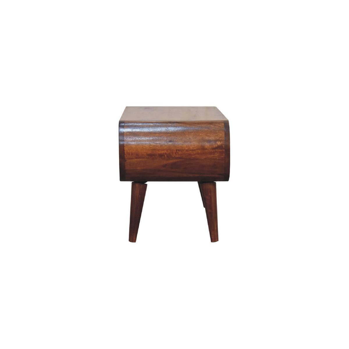 COUCHTISCH aus Massivholz Offener Stauraum, Nordische Beine, Braun - Kastanienfarben/Messingfarben, Holz/Metall (35/90/40cm) - Artisan Furniture