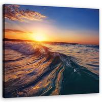 WANDBILD meereswelle landschaft - Blau, Textil (30/30cm) - Feeby