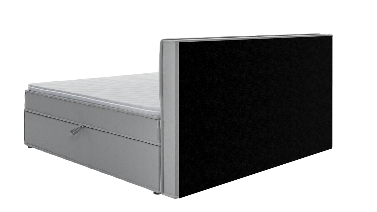 BOXBETT Eclipse 200/200 cm Grau Luxusmicrofaser - Schwarz/Grau, Holz/Kunststoff (200/200cm) - S-Style Möbel