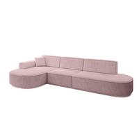ECKSOFA Ottomane Links MARI-L2-v3 - 328x171x83 cm Rosa Cord - Schwarz/Rosa, Holzwerkstoff/Kunststoff (328/171cm) - ALTDECOR