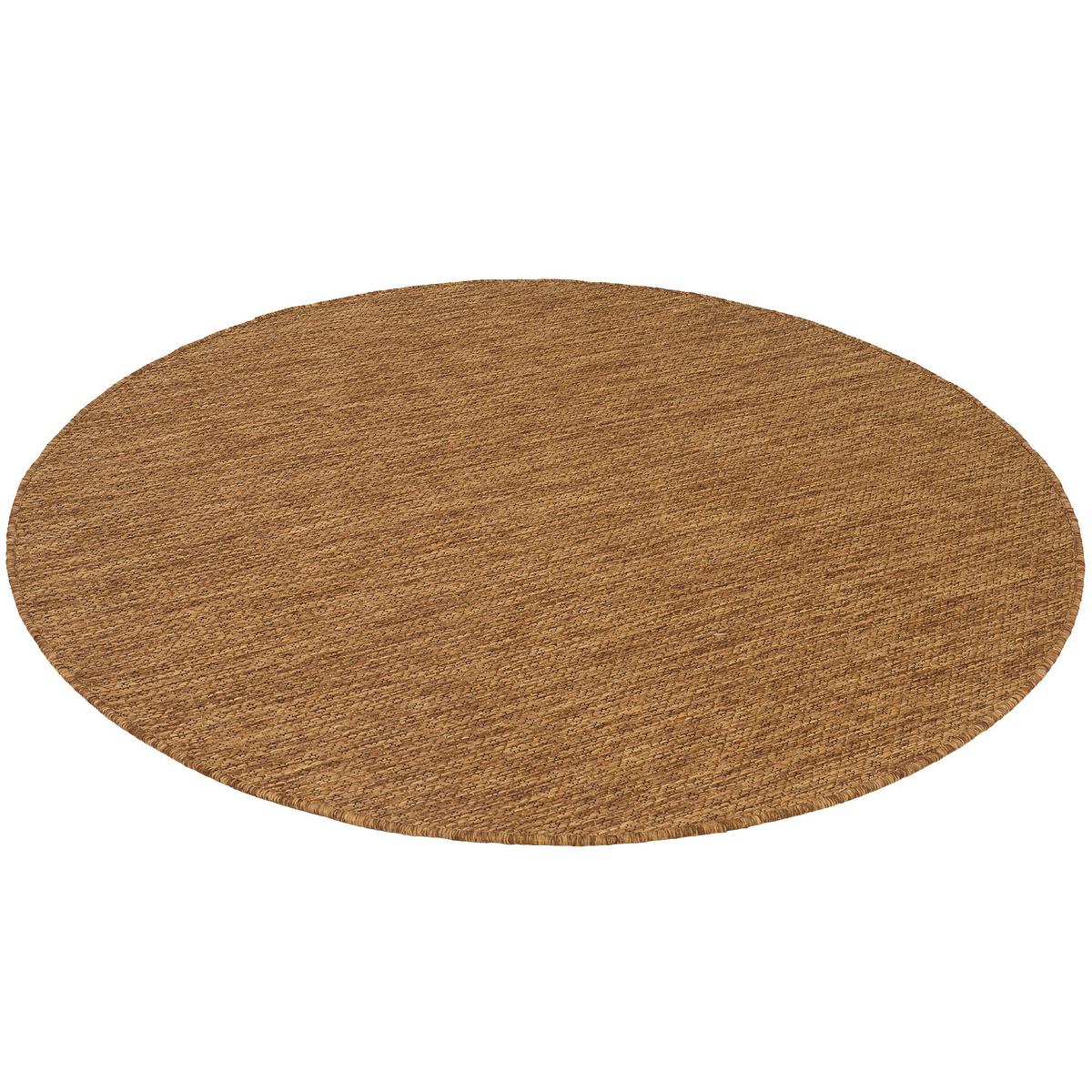 IN- & OUTDOOR FLACHGEWEBE TEPPICH PORTO RUND - Naturfarben, Textil (100/100cm) - Snapstyle