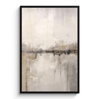 POSTER MIT RAHMEN Moderne Kunst - Abstrakt - Beige Bilderleiste 80x120 cm - Beige, Papier (80/120cm) - MuchoWow