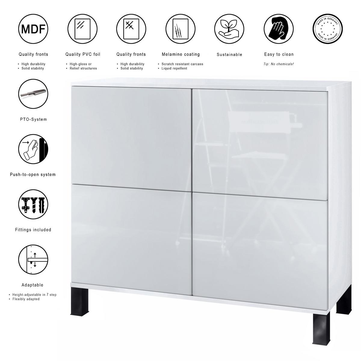 KOMMODE Rova Eiche Wotan - Eiche Wotan, Holzwerkstoff (92.5/84.5/35cm) - Vladon