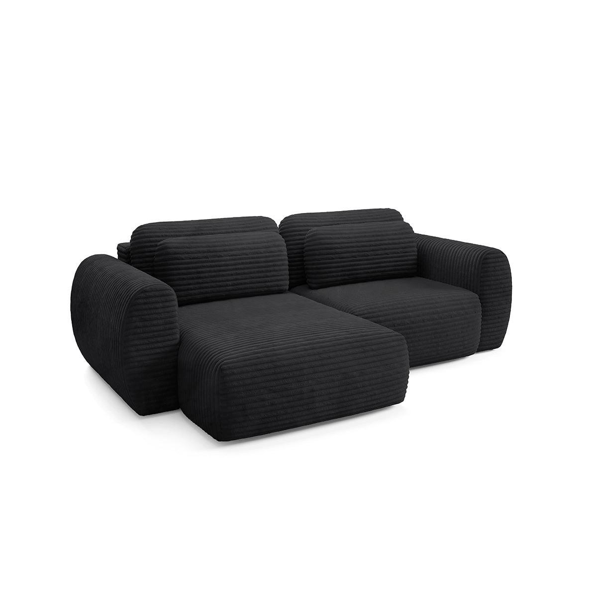 ECKSOFA Camilla 3 Sitzplätze Schwarz - Schwarz, Holz (270/165cm) - Petits-meubles