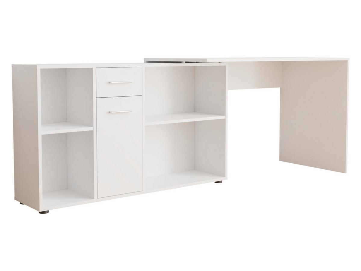 ECKSCHREIBTISCH Armando - Silberfarben/Weiß, Holzwerkstoff/Kunststoff (122/120/75cm) - MIRJAN24