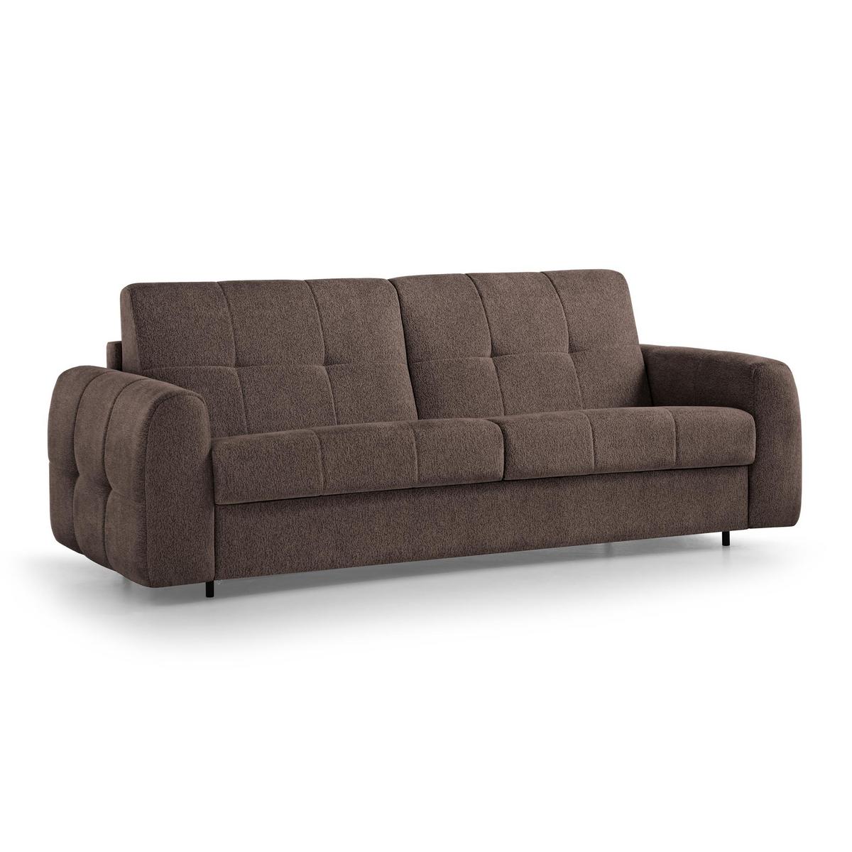 SCHLAFSOFA Pireus mit italienischem Gestell, 160x200, Braun - Schwarz/Braun, Textil (230/90/100cm) - Beautysofa