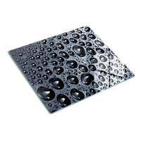 GLASPLATTE 60x52 cm Wassertropfen - Schwarz, Glas (60/0.4/52cm) - TULUP