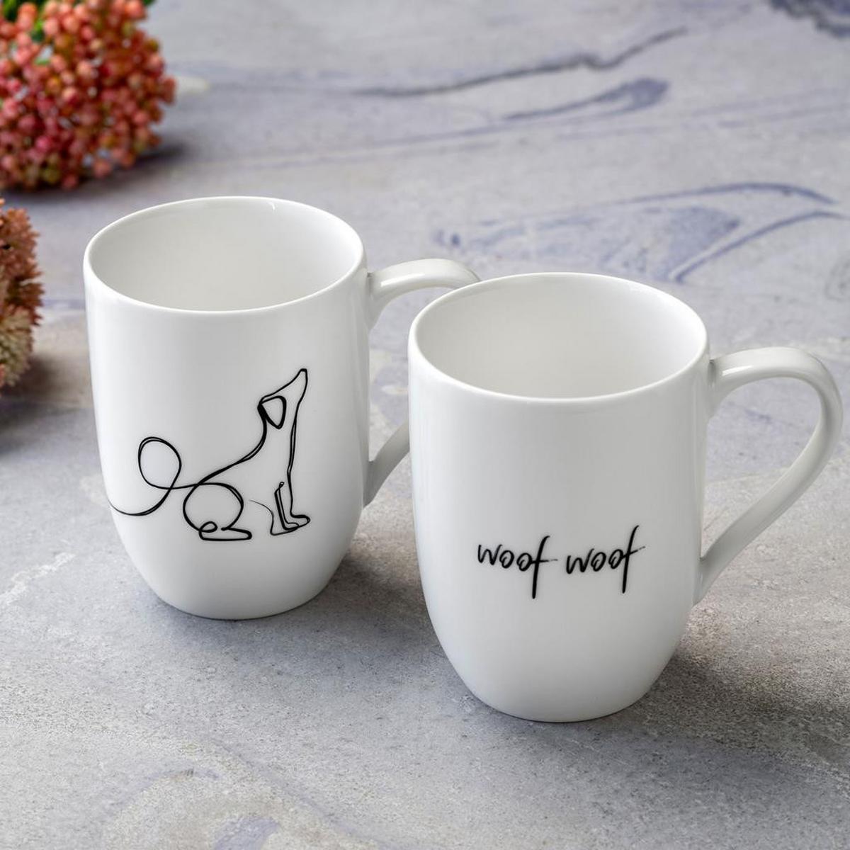 KAFFEEBECHER DOG Statement weiß 280 ml 2er Set - Weiß, Keramik (0.28L) - Villeroy & Boch