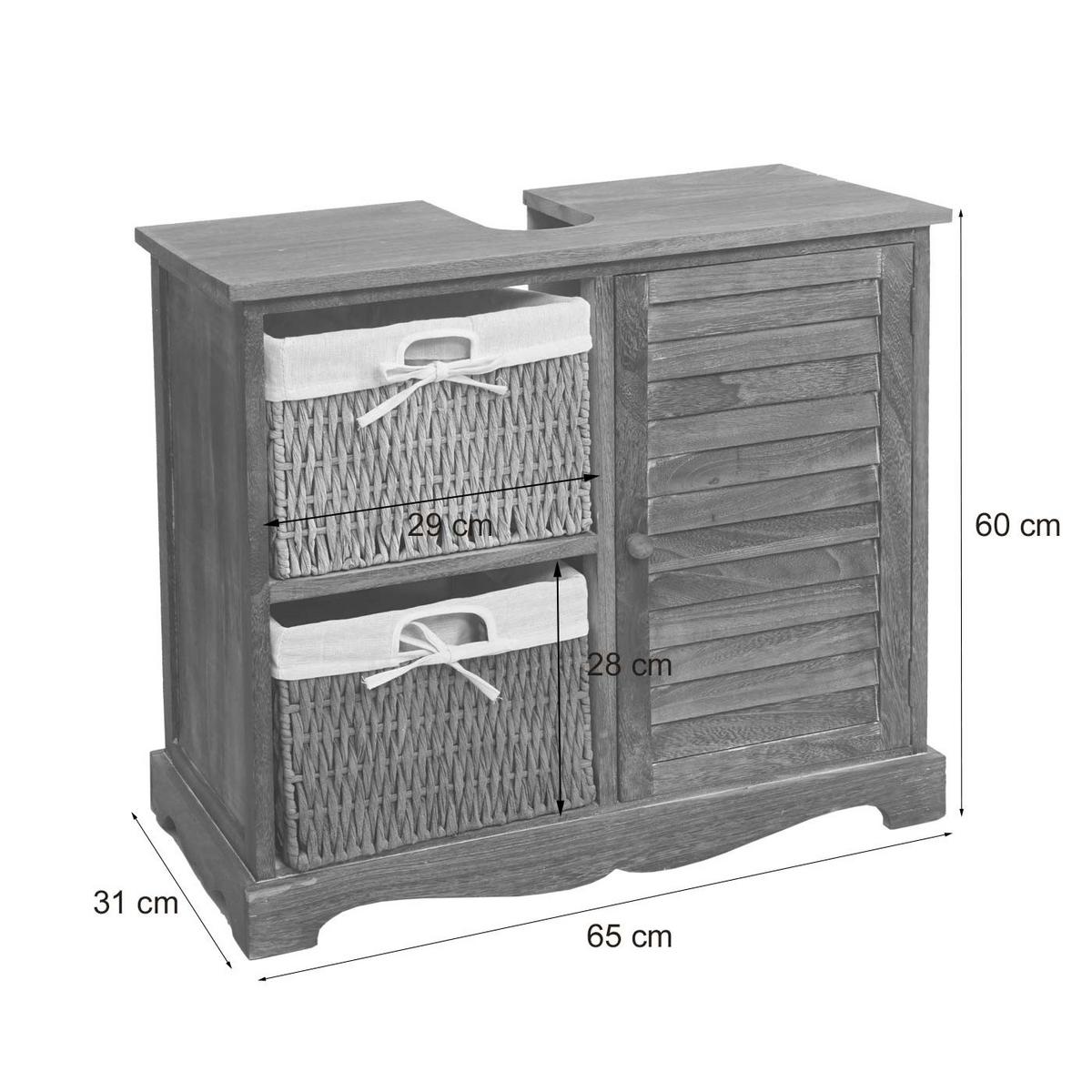 WASCHBECKENUNTERSCHRANK Braun - Braun, Holz (65/60/31cm) - MCW