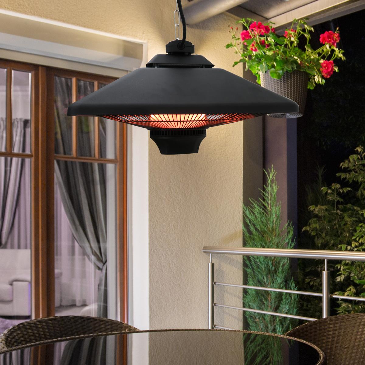 HEIZSTRAHLER, Aluminium, Eisen, Schwarz - Schwarz, Metall (43/25/43cm) - Outsunny
