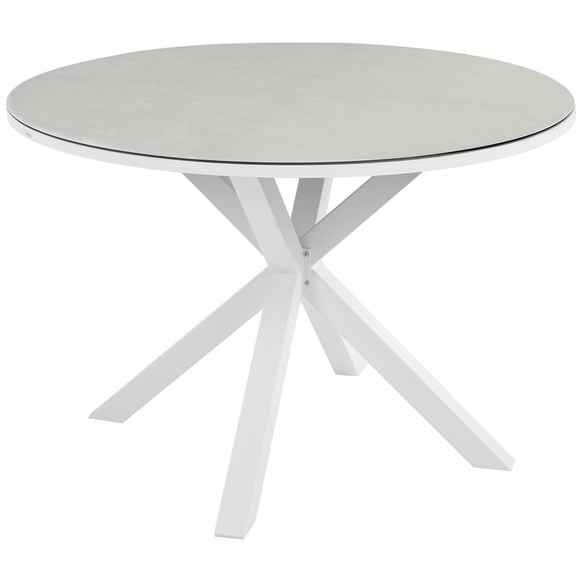 GARTENMÖBEL-SET 4-Sitzer Weiß Maletto/Grosseto - Beige/Silberfarben, Metall - Beliani