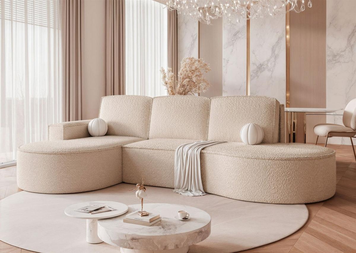ECKSOFA Arlet Mit Schlaffunktion - Beige, Holzwerkstoff/Textil (277/156cm) - Fun Möbel