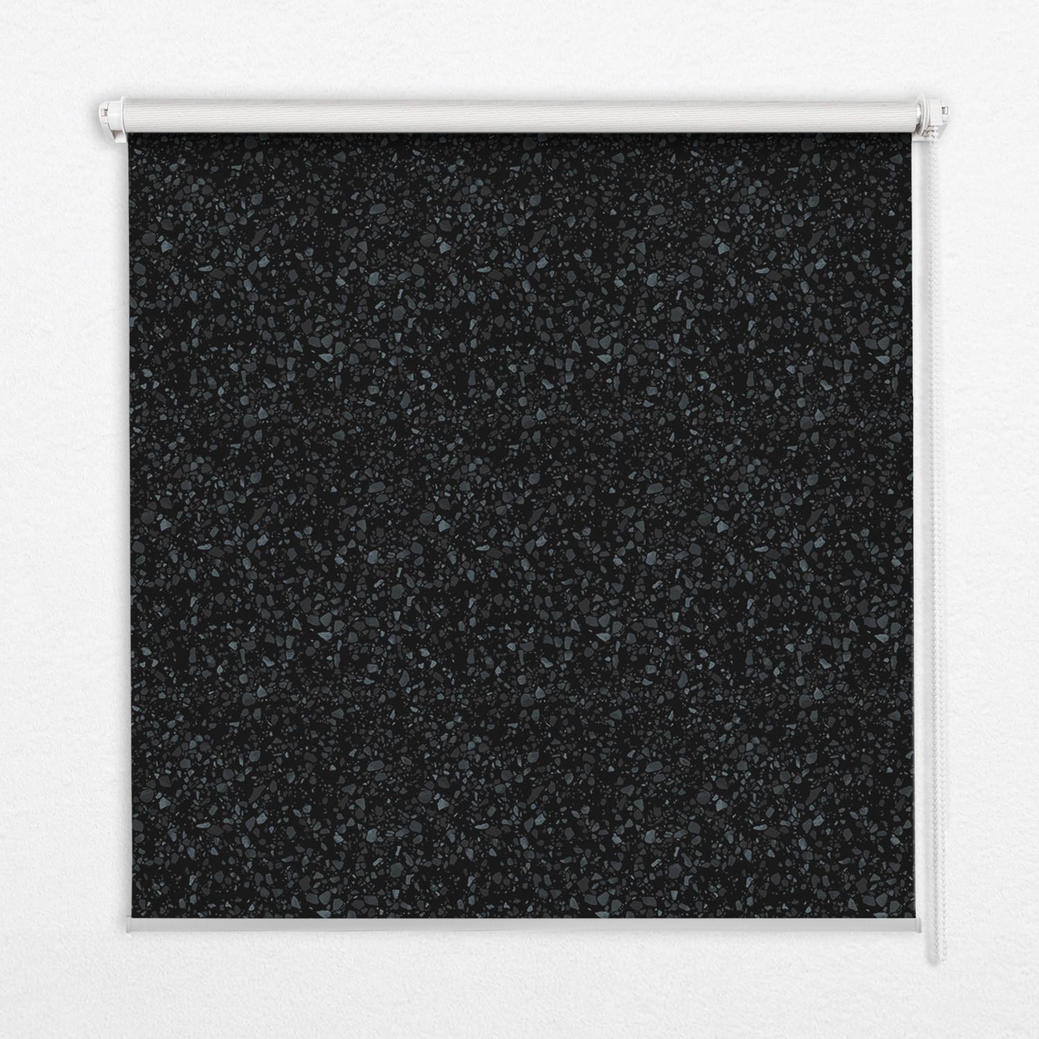 INNENROLLO - Fensterrollo - Rollo - 60x40 cm - Elemente auf schwarzem Hintergrund - Schwarz, Kunststoff (60/140/0.5cm) - TULUP