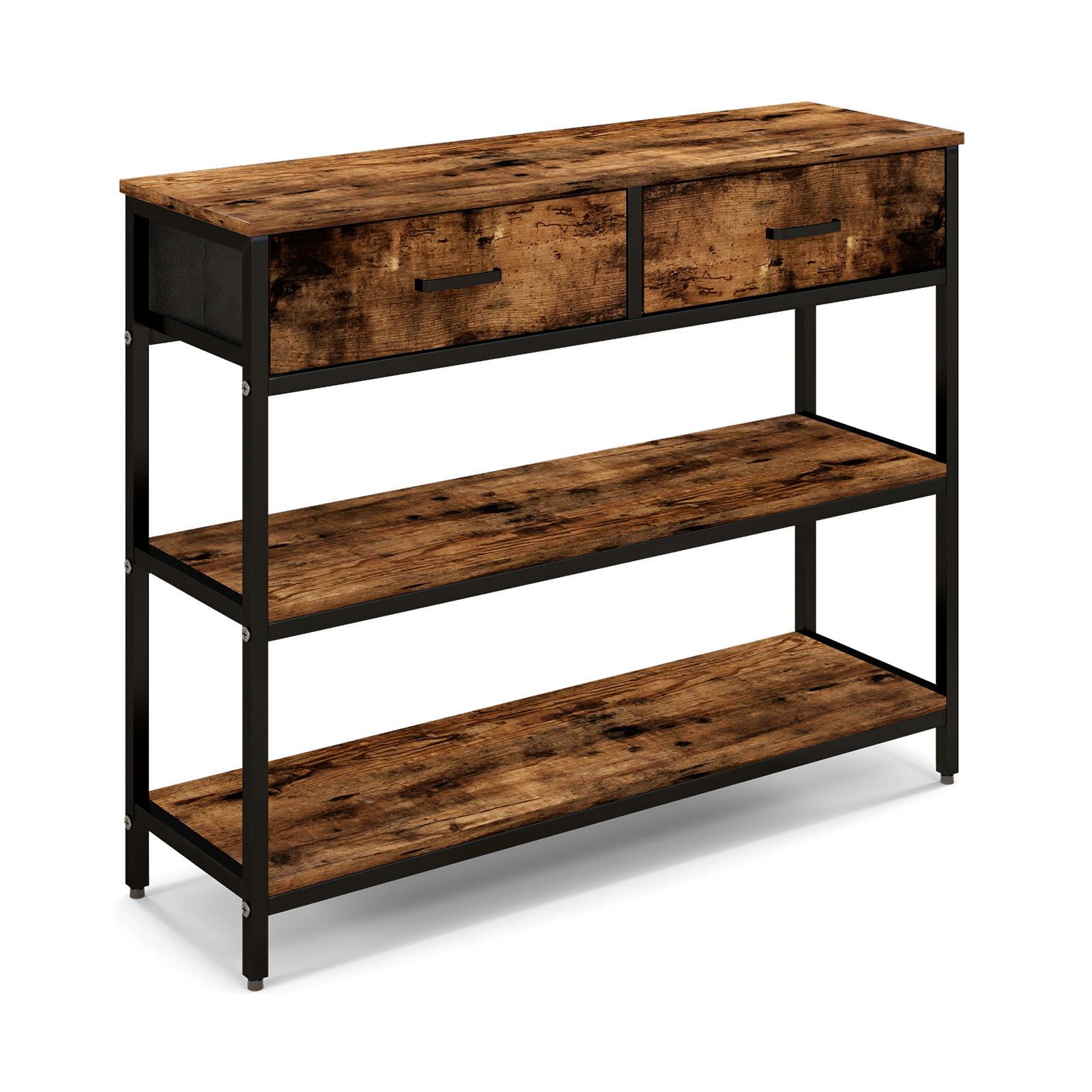 KONSOLENTISCH cm Vintage Eiche Dekor - Wildeiche, Holz (30/100/80cm) - COSTWAY