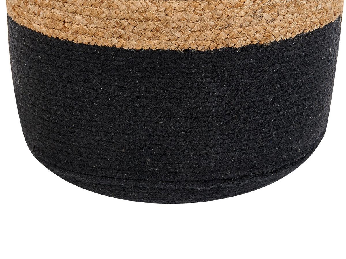 POUF Dalama 46/46/48 cm - Schwarz, Naturmaterialien/Textil (46/48/46cm) - Beliani
