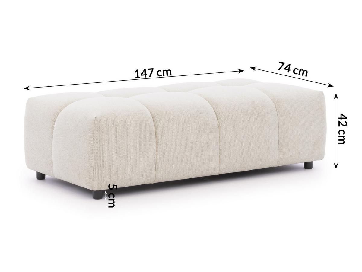 HOCKER Bubble mit Sitzfläche in Bubble-Optik aus weichem Hellbeige Strukturstoff mit schöner Sitzkomfort - Beige/Schwarz, Holz/Kunststoff (147/42/74cm) - S-Style Möbel