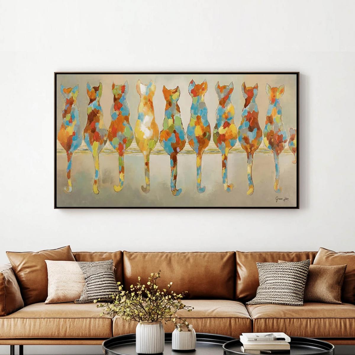 ÖLGEMÄLDE 120/60 cm - Blau/Gelb, Holz/Textil (120/60cm) - KUNSTLOFT