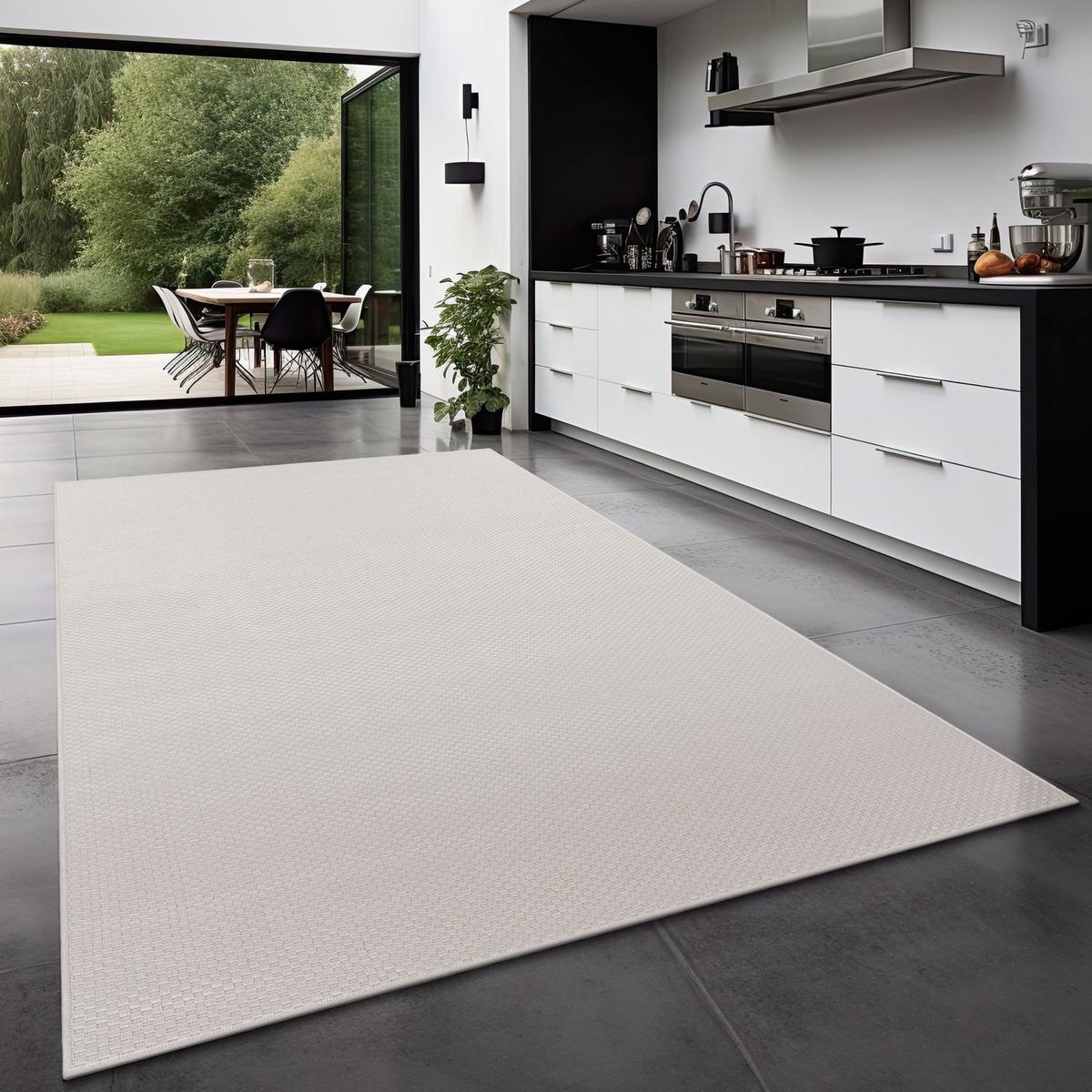 OUTDOORTEPPICH Elfenbein Ø 80 cm - Weiß, Kunststoff (80/80cm) - TT Home