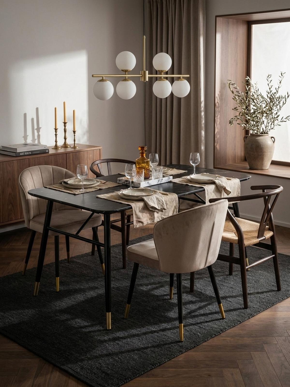 ESSTISCH Marmoroptik Metall Rechteckig Modern Klein, Schwarz 180x90x76 cm - Goldfarben/Schwarz, Holzwerkstoff/Metall (90/180/76cm) - KADIMA DESIGN