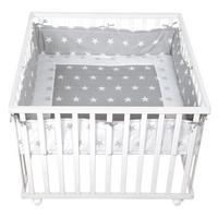 LAUFGITTER 100x100 Little Stars - Weiß, Holzwerkstoff (94.5/72/94.5cm) - Roba