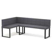 ECKBANK links SANA U Kunstleder gesteppt, 142/196 cm Grau - Grau, Kunststoff/Textil (142/196cm) - Idohome