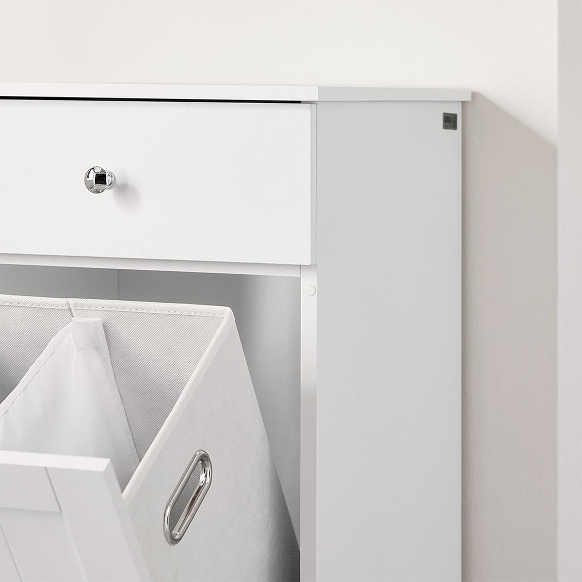 BADUNTERSCHRANK mit einer Schublade Weiß 40x38x90cm Funktional - Weiß, Holzwerkstoff (38/90/40cm) - SoBuy