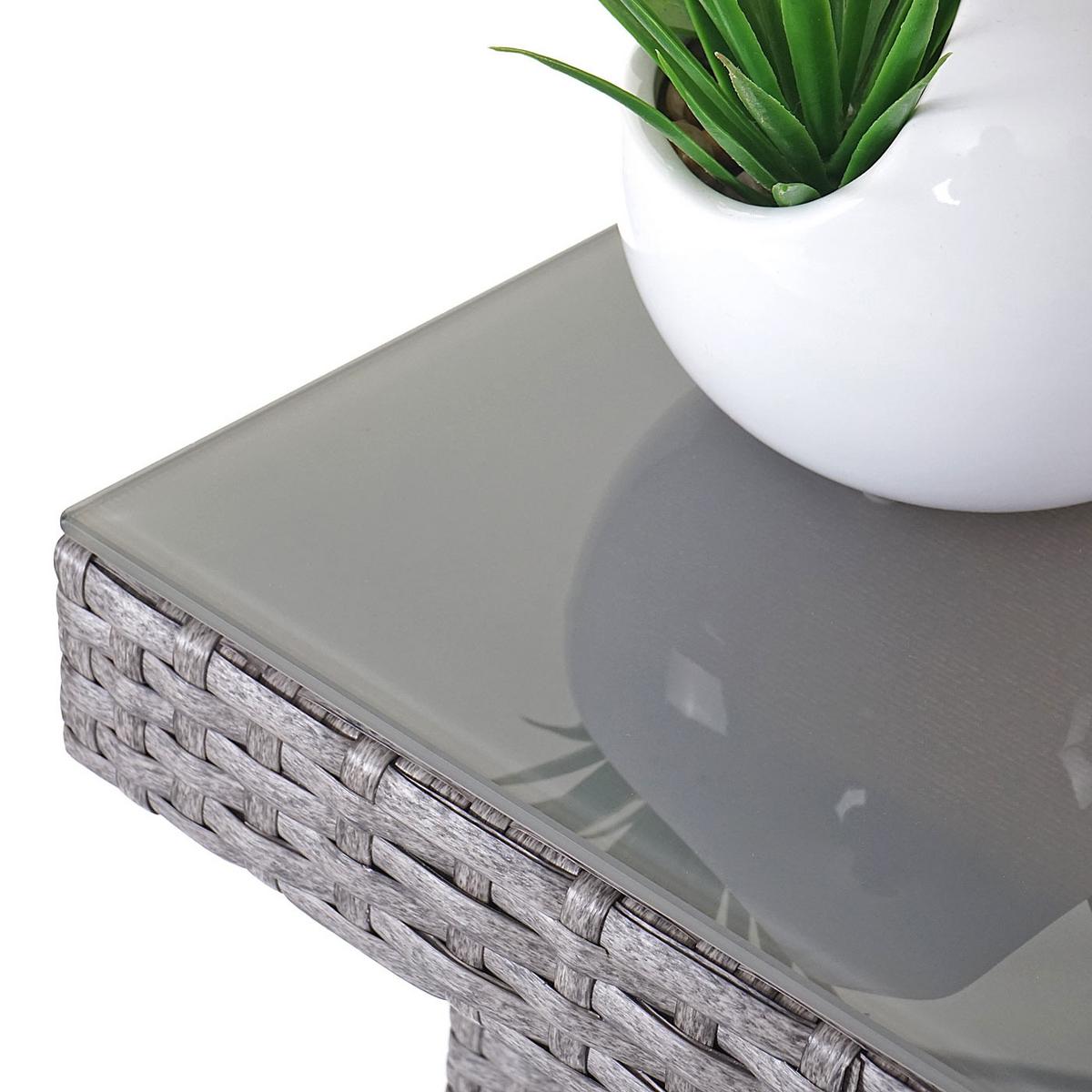 POLY-RATTAN-GARNITUR Grau, Anthrazit - Anthrazit/Grau, Kunststoff - MCW