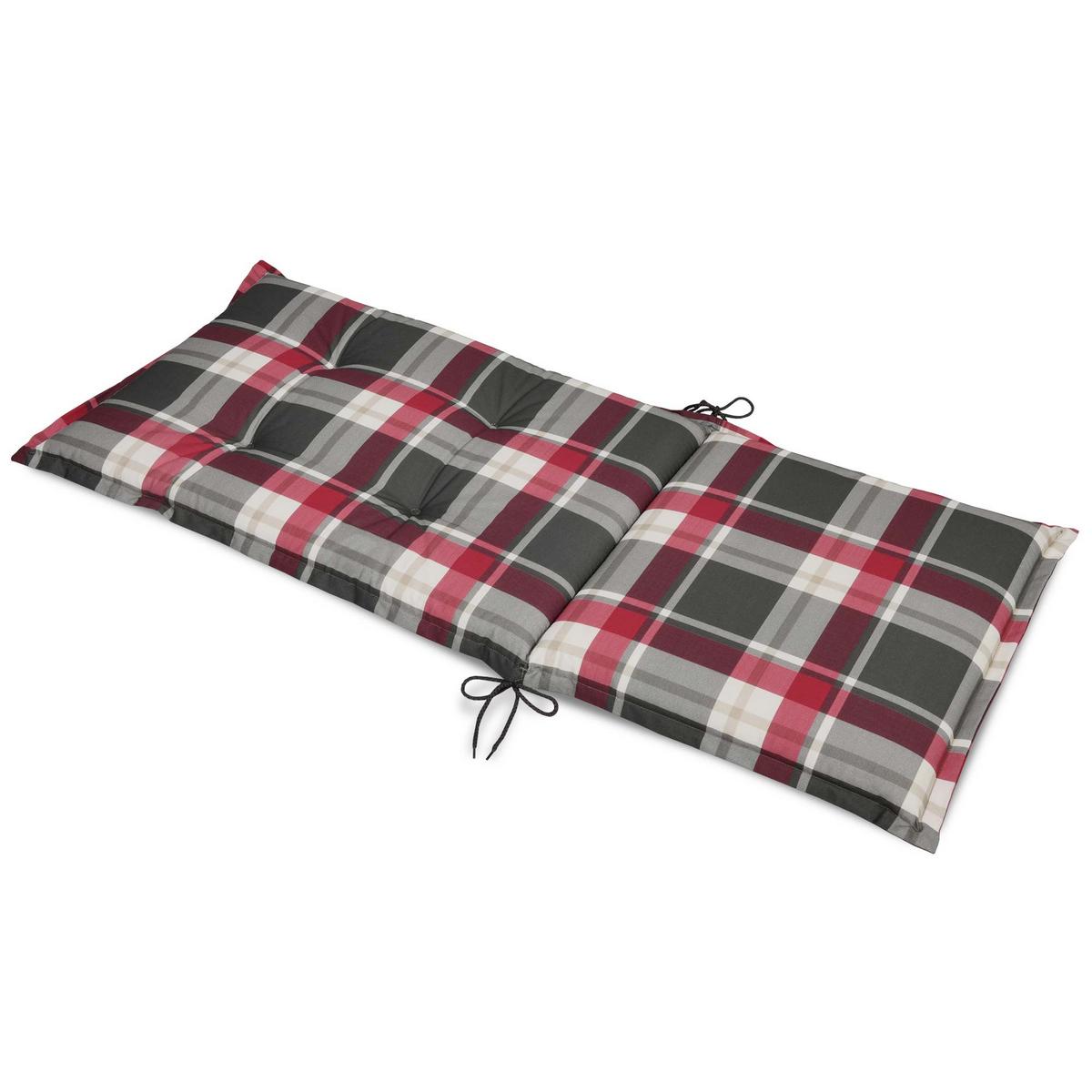 HOCHLEHNERAUFLAGE Sunny RK 120/50/6cm Bordeaux-Kariert - Bordeaux, Textil (50/6/120cm) - Beautissu 