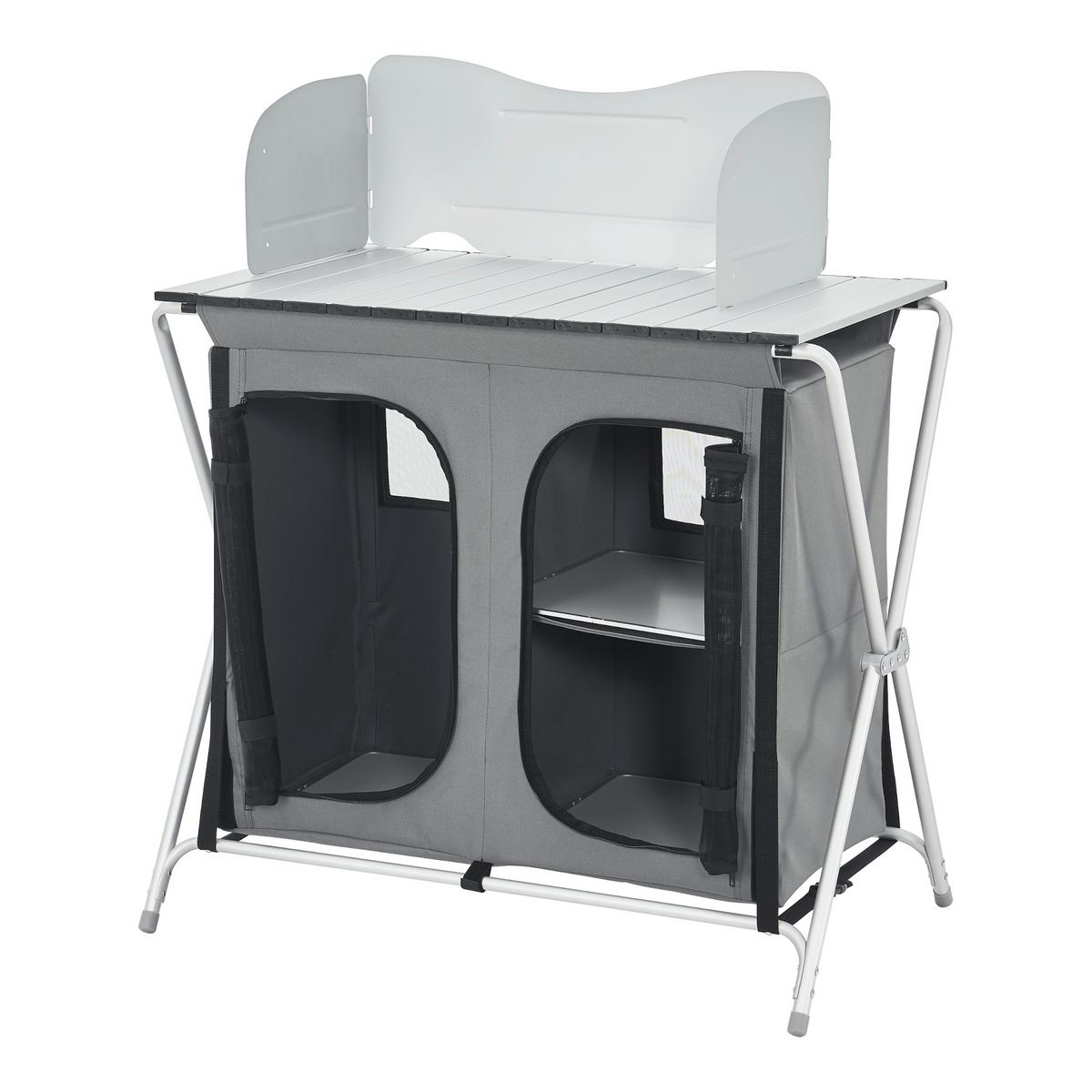 CAMPINGSCHRANK Tullinge - Grau, Textil/Metall (50.5/80/104.5cm) - [en.casa]