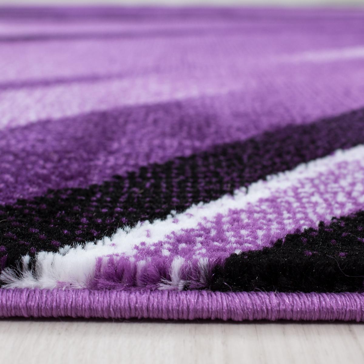 KURZFLORTEPPICH DRAU, mit abstraktem Wellenmuster, Violett, 140 x 200 cm - Lila, Textil (140/200cm) - KADIMA DESIGN